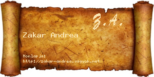 Zakar Andrea névjegykártya
